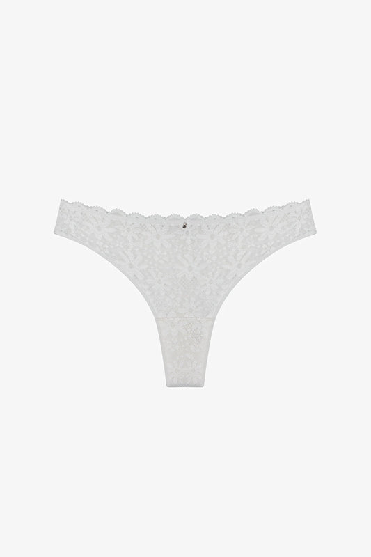 Kırık Beyaz Lace Dantel Tanga Külot