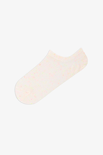 3 Çift Pamuklu Renkli Kendinden Desenli Sneaker Çorap