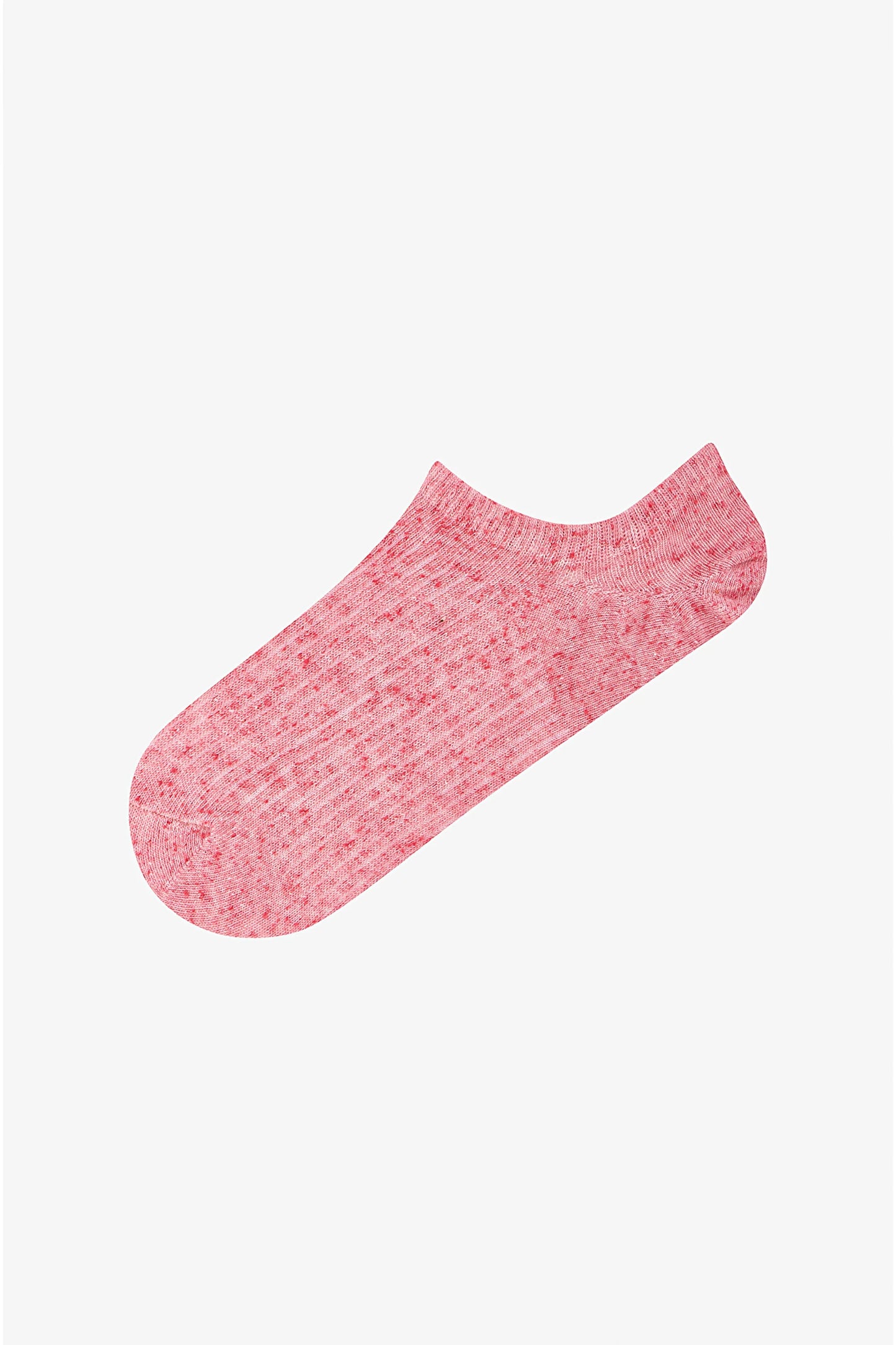 3 Çift Pamuklu Renkli Kendinden Desenli Sneaker Çorap