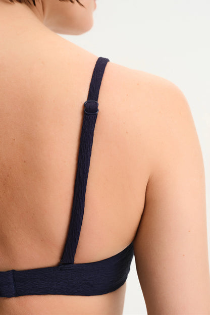 Lacivert Hailey Tek Omuz Bikini Üstü