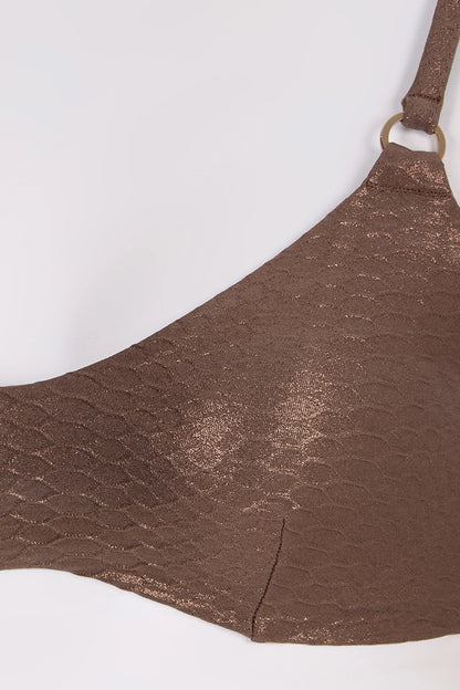 Kahverengi Are Bra Bikini Üstü