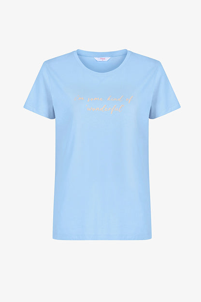 Açık Mavi Wonderful Pamuklu Kapri Pijama Takımı