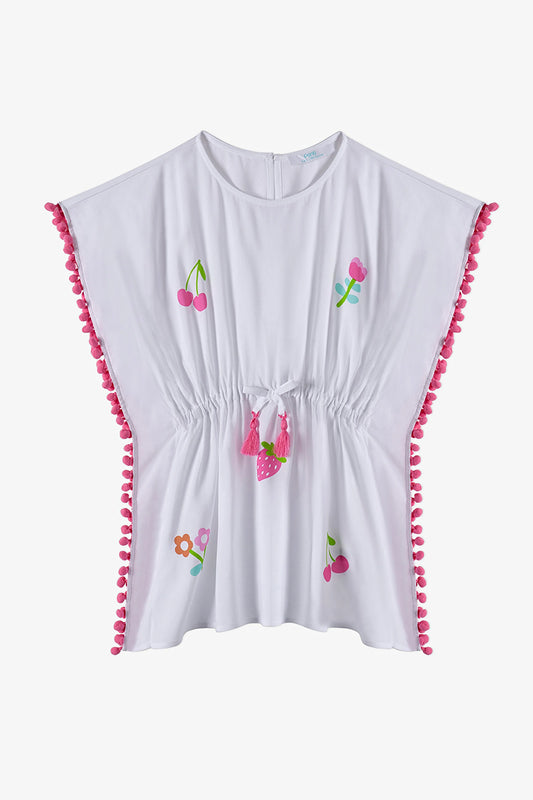 Beyaz Kız Çocuk Fruit Kaftan