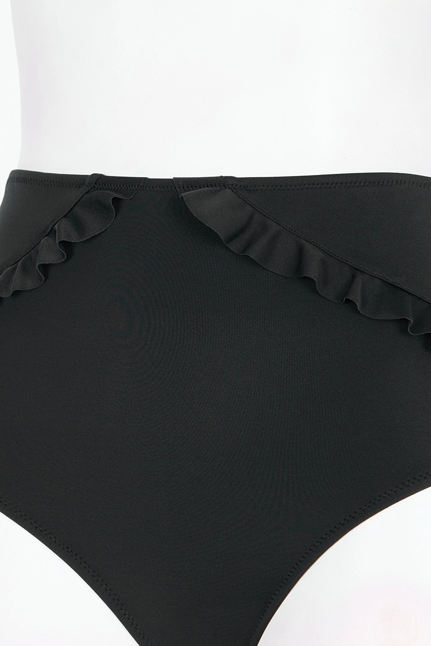 Siyah New High Ruffle Bikini Altı