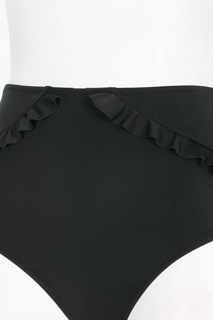 Siyah New High Ruffle Bikini Altı