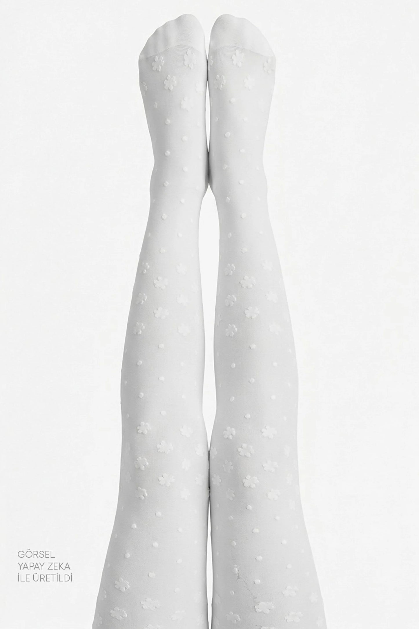 Pretty Dotted Daisy Külotlu Çorap