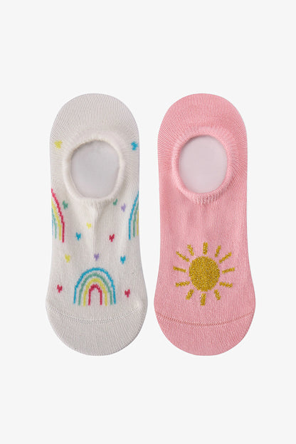 Kız Çocuk Sunny Raınbow 2'li Sneaker Çorabı