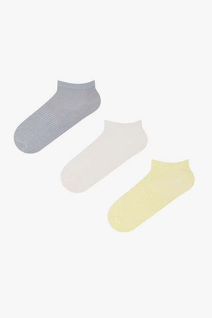 3 Çift Burun Dikişsiz Spor Microfiber Patik Çorap