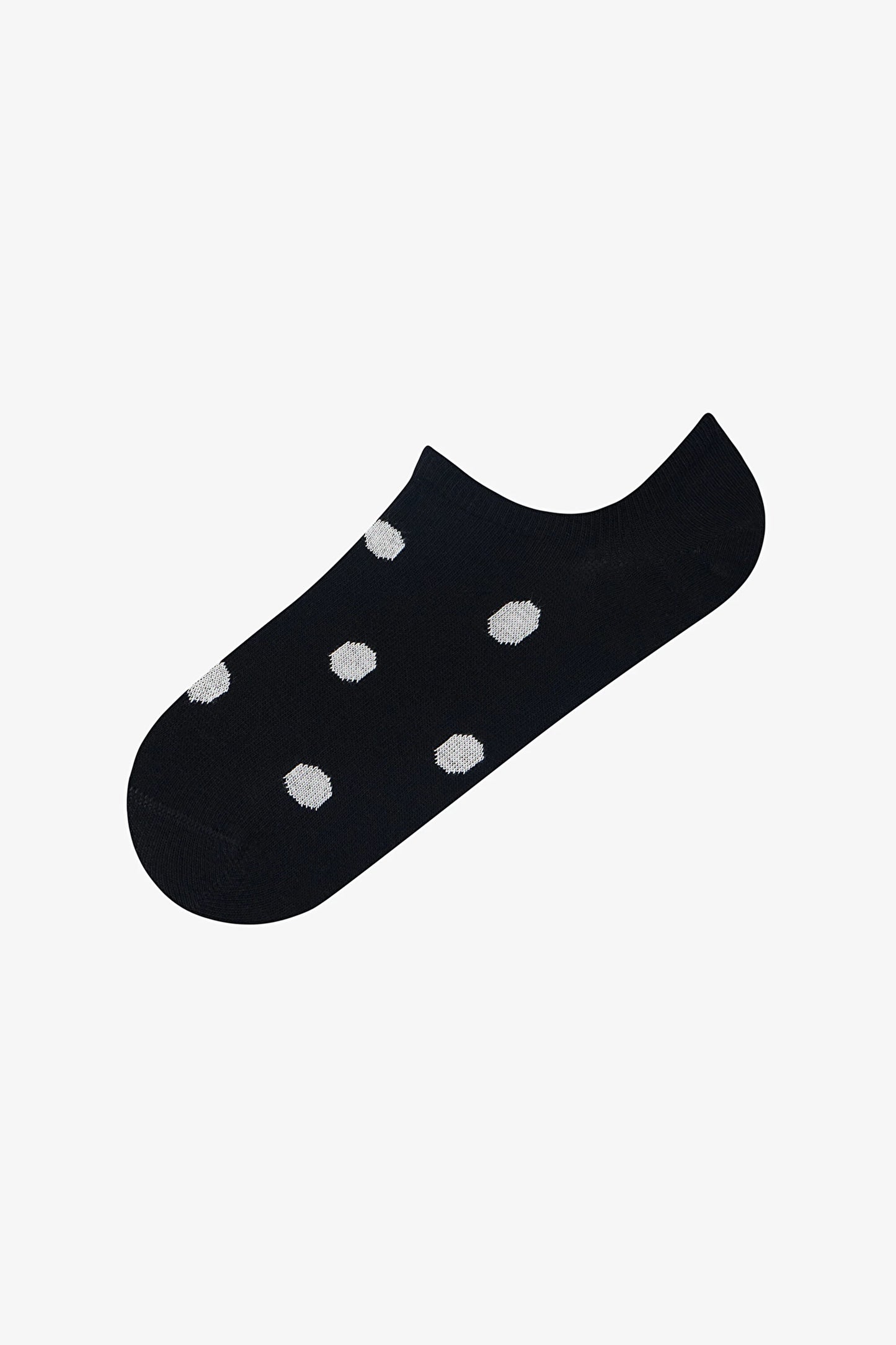 3 Çift Burun Dikişsiz Pamuklu Renkli Puantiye Desenli Sneaker Çorap