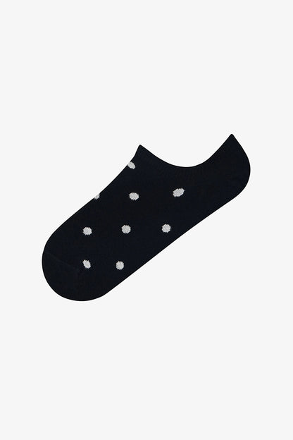 3 Çift Burun Dikişsiz Pamuklu Renkli Puantiye Desenli Sneaker Çorap