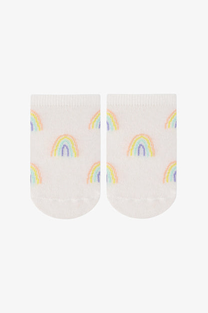 Renkli Kız Çocuk Sunny Rainbow 4 'lü Patik Çorap