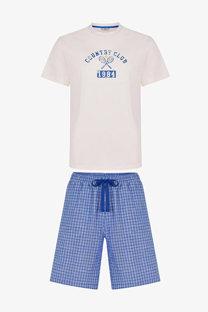 Erkek Renkli Beachline Tee Pijama Takımı