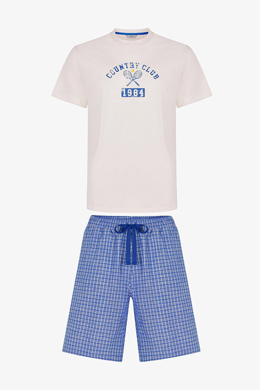 Erkek Renkli Beachline Tee Pijama Takımı