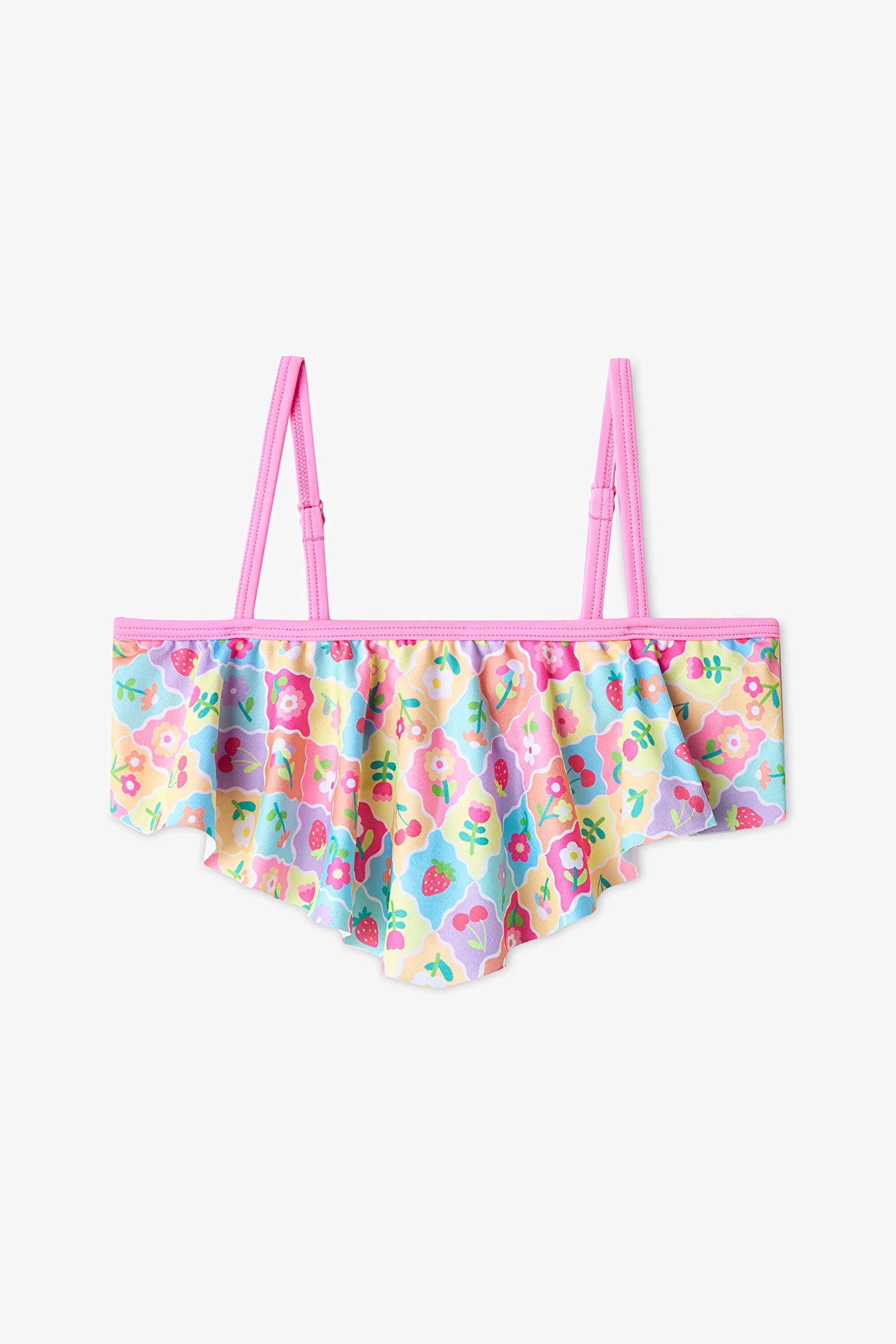 Renkli Kız Çocuk Cute Bandeau Bikini Takımı