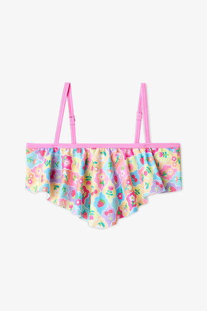 Renkli Kız Çocuk Cute Bandeau Bikini Takımı