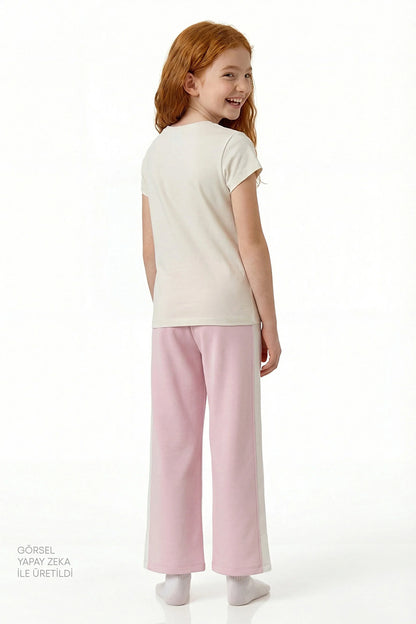 Pembe Kız Çocuk Good Night Pijama Takımı