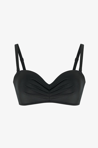 Siyah Lotus Straplez Bikini Üstü
