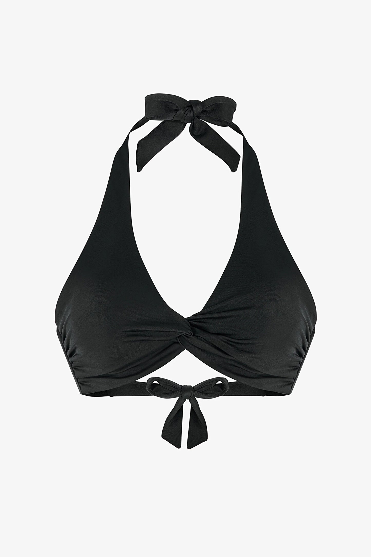 Siyah New Üçgen Twist Bikini Üstü