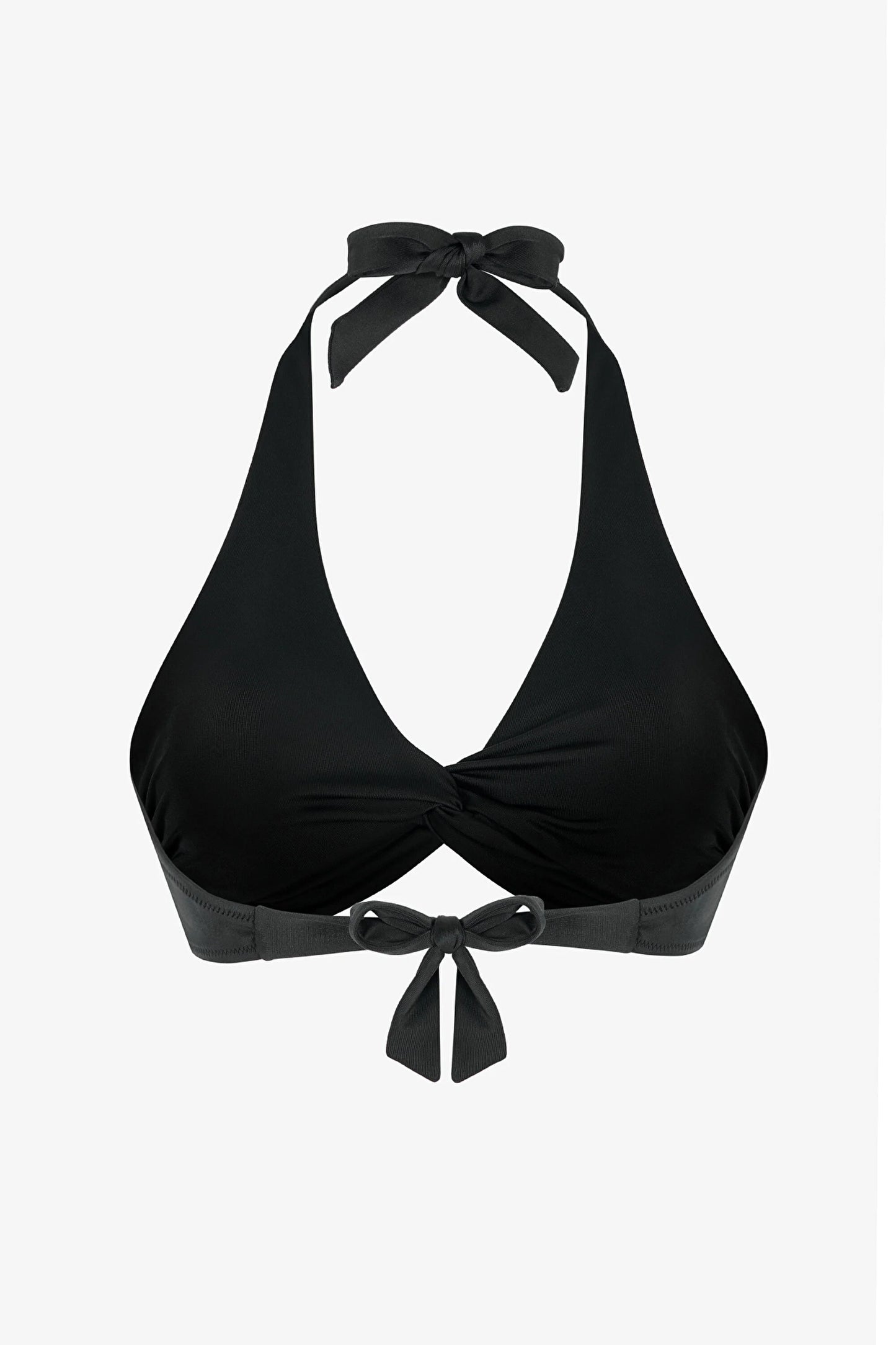 Siyah New Üçgen Twist Bikini Üstü