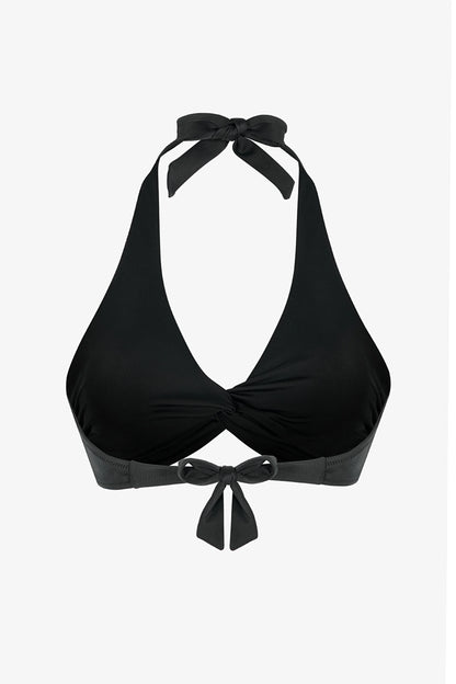 Siyah New Üçgen Twist Bikini Üstü