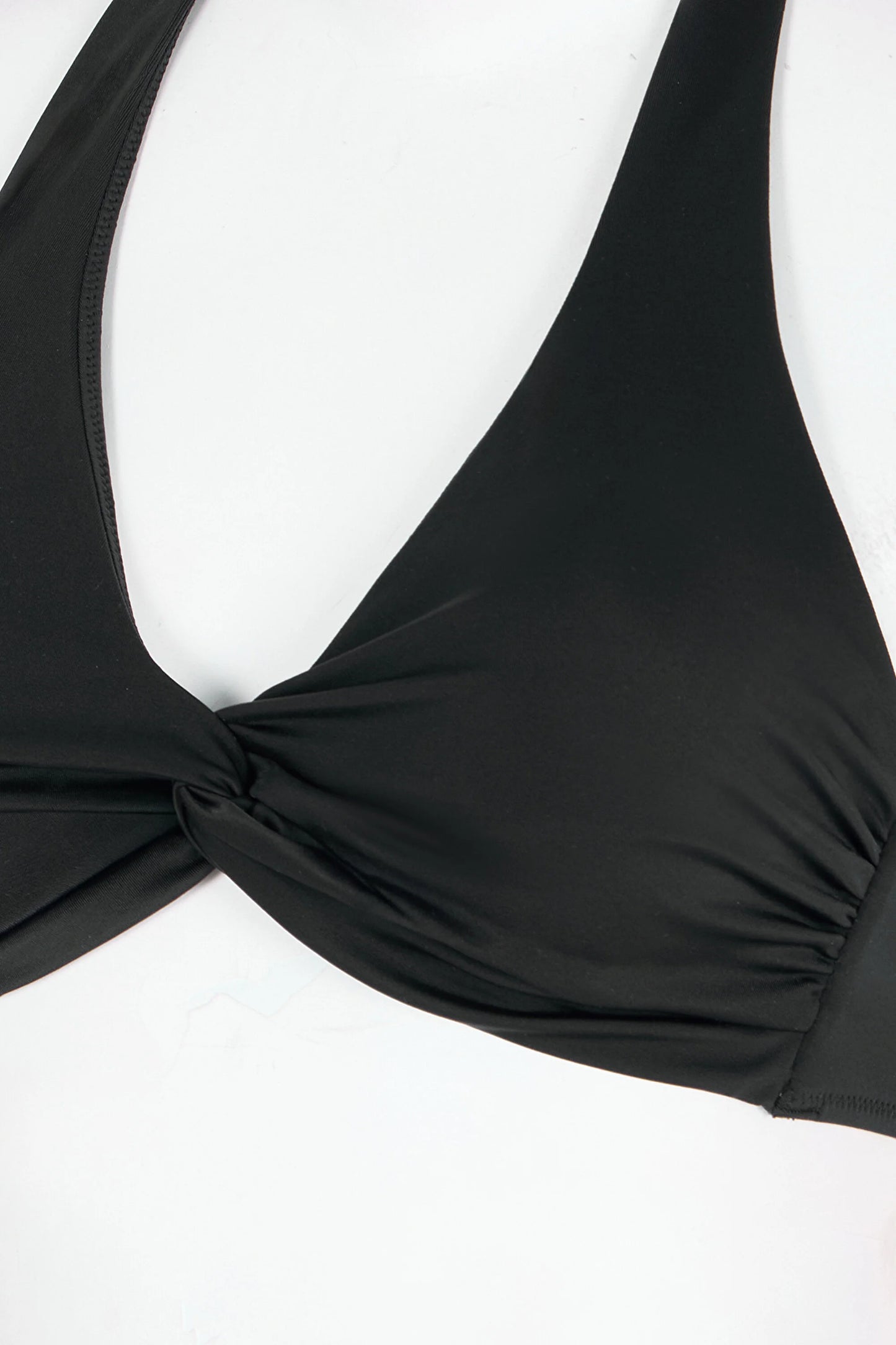 Siyah New Üçgen Twist Bikini Üstü