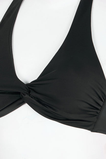 Siyah New Üçgen Twist Bikini Üstü