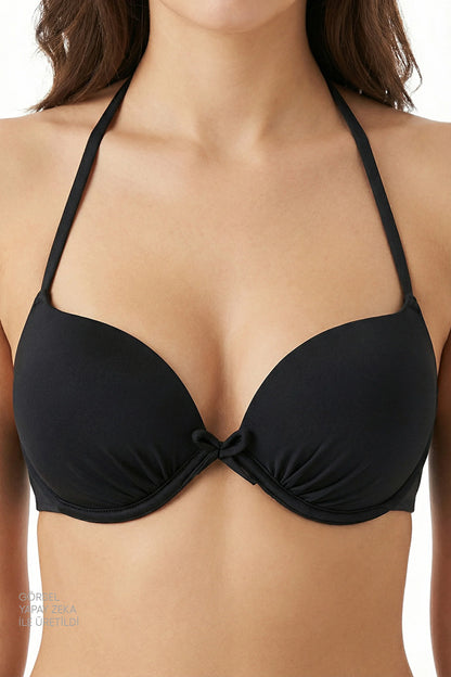 Siyah Push Up Destekli Bikini Üstü