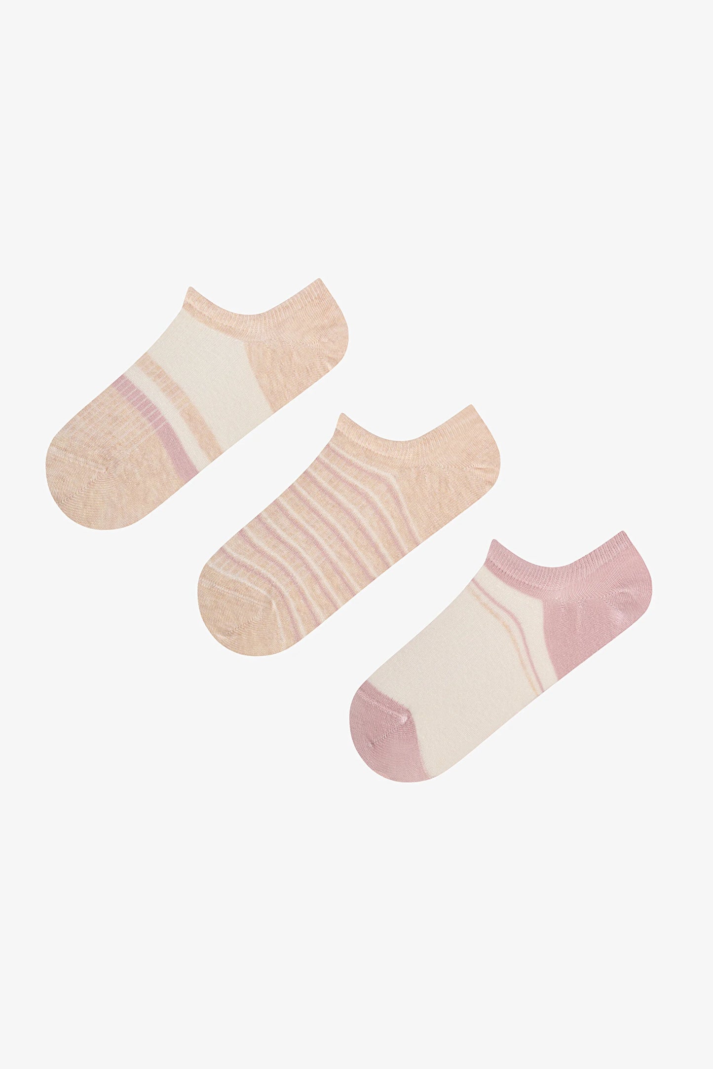 Ribbed Stripes 3'lü Sneaker Çorabı