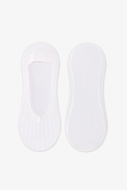 Siyah Beyaz Seamless Jacquard 2'li Babet Çorabı