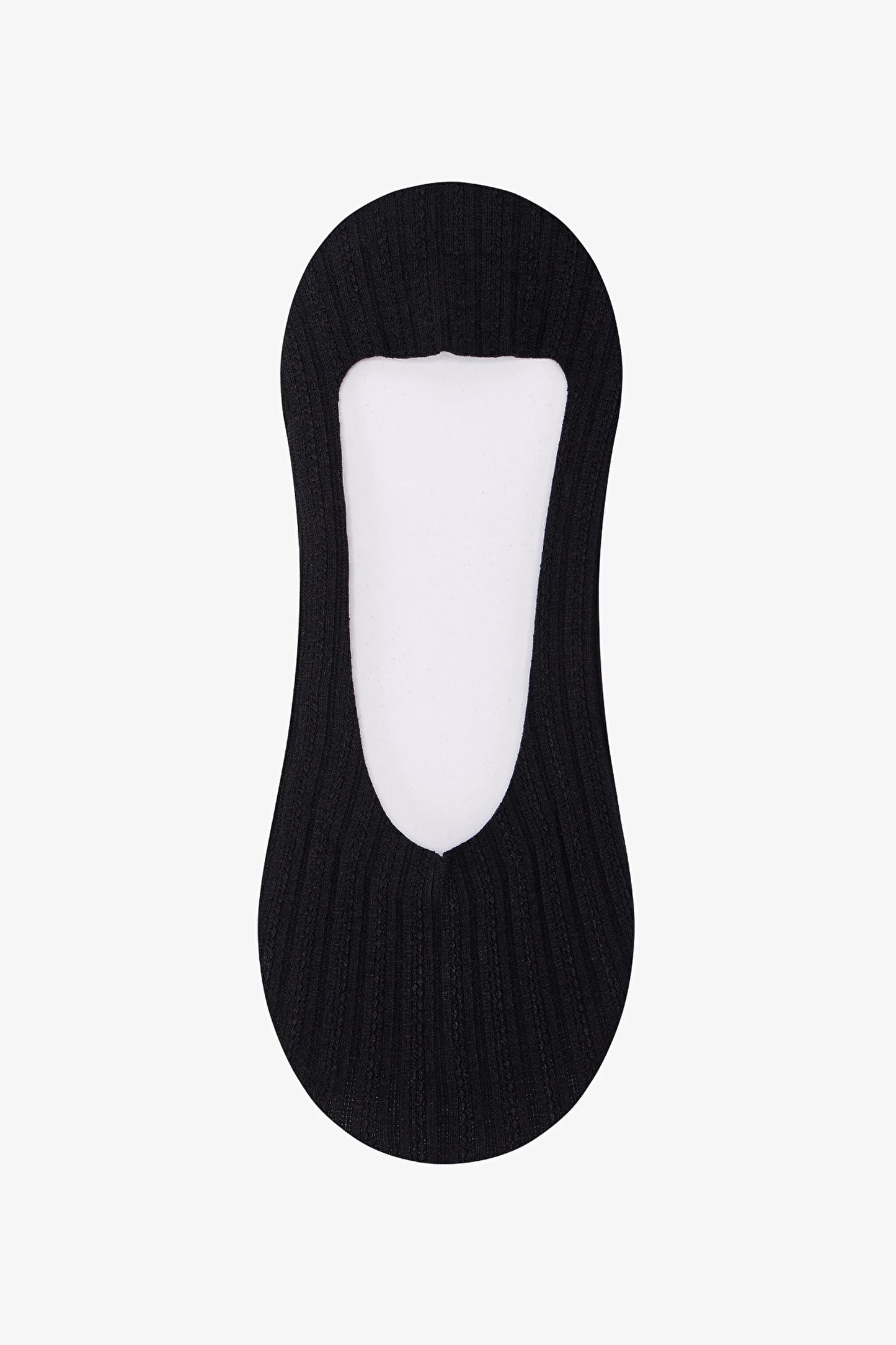 Siyah Beyaz Seamless Jacquard 2'li Babet Çorabı