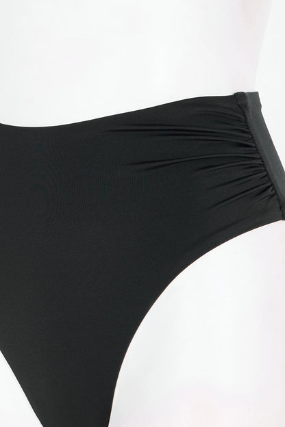 Siyah High Büzgülü Bikini Altı