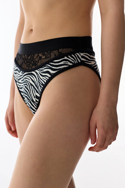 Zebra Highleg Slip
