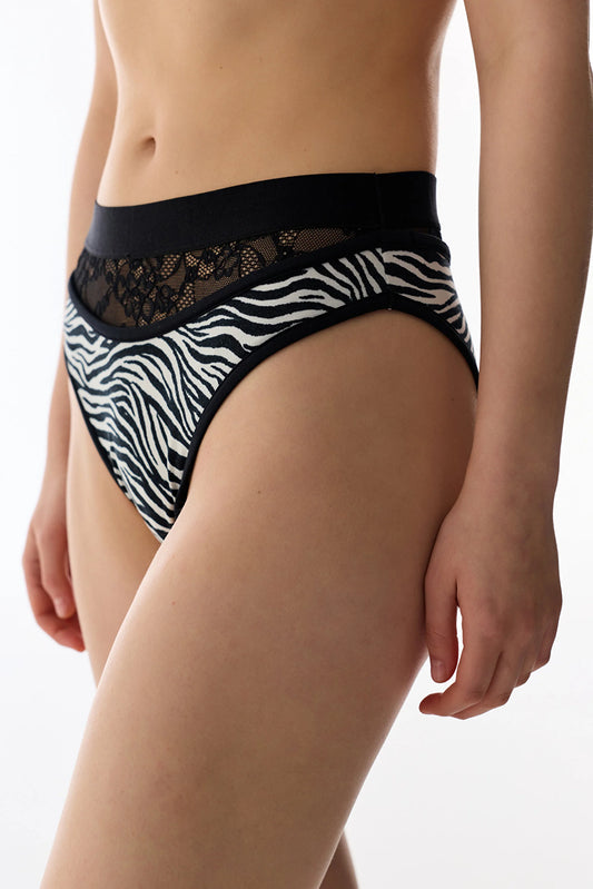 Zebra Highleg Slip