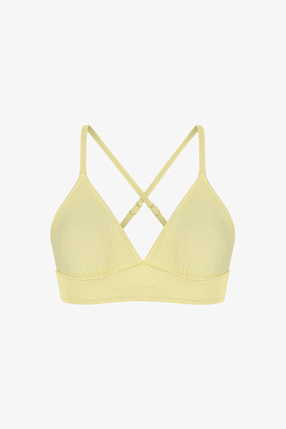 Sarı Arya Bralet Bikini Üstü
