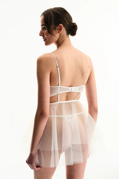 Kırık Beyaz Removable Skirt Babydoll