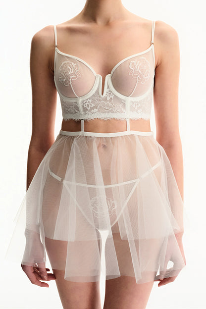 Kırık Beyaz Removable Skirt Babydoll