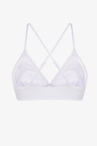 Beyaz Bralet Bikini Üstü