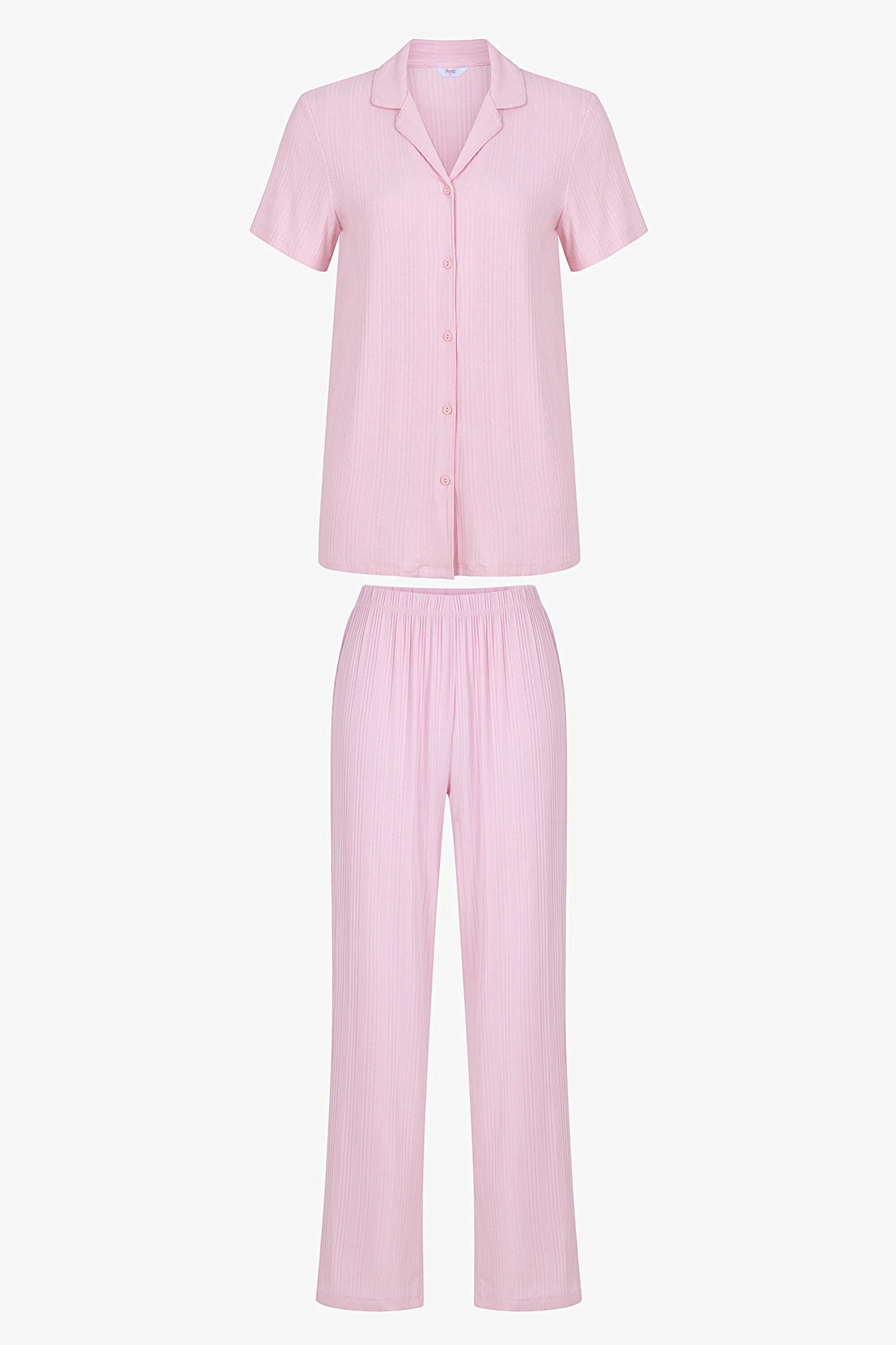 Pembe Alia Pink Düğmeli Gömlek Pantolon Pijama Takımı