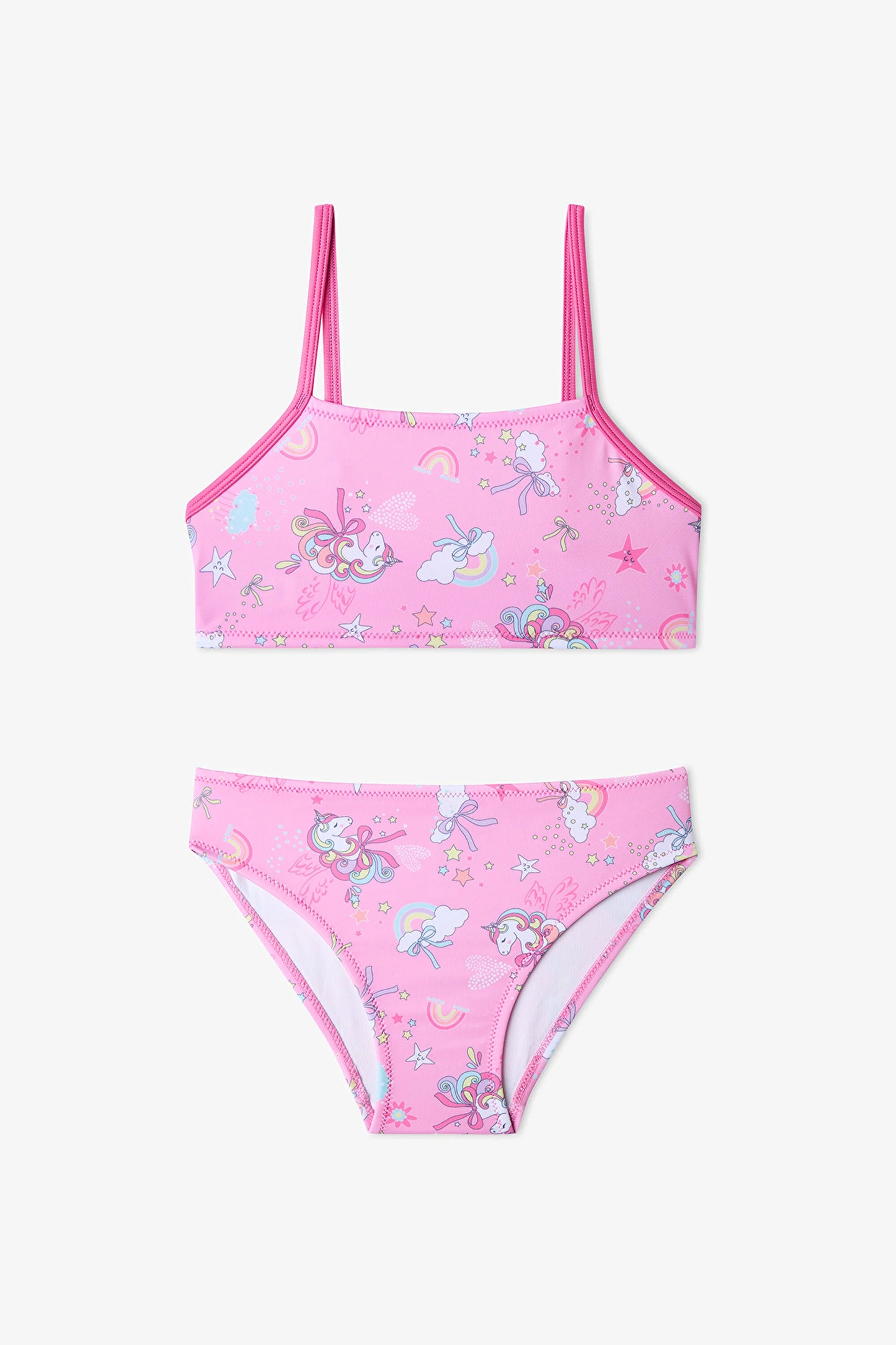 Renkli Kız Çocuk Uniribbon Halter Bikini Takımı