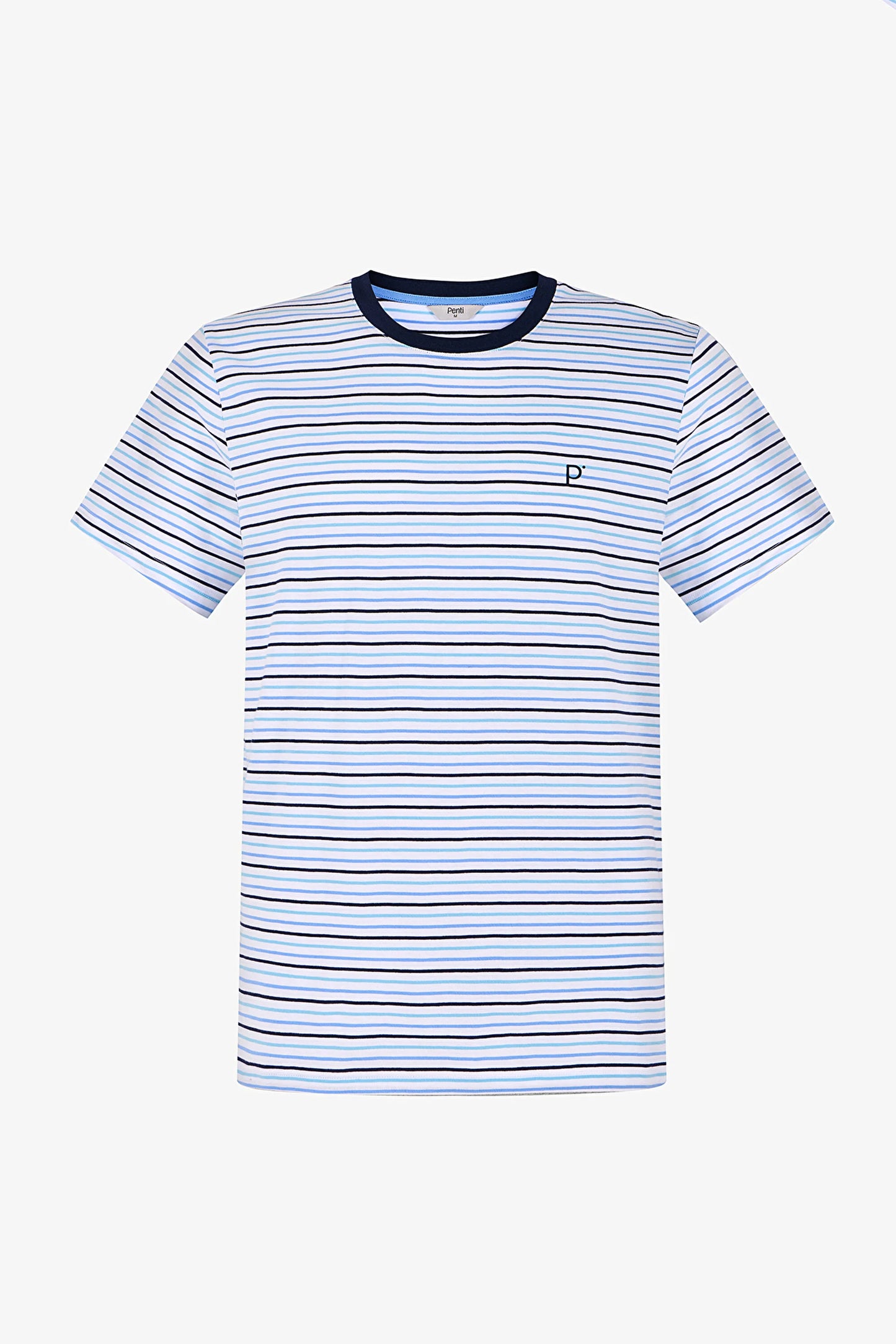 Erkek Renkli Sail Line Şortlu Pijama Takımı