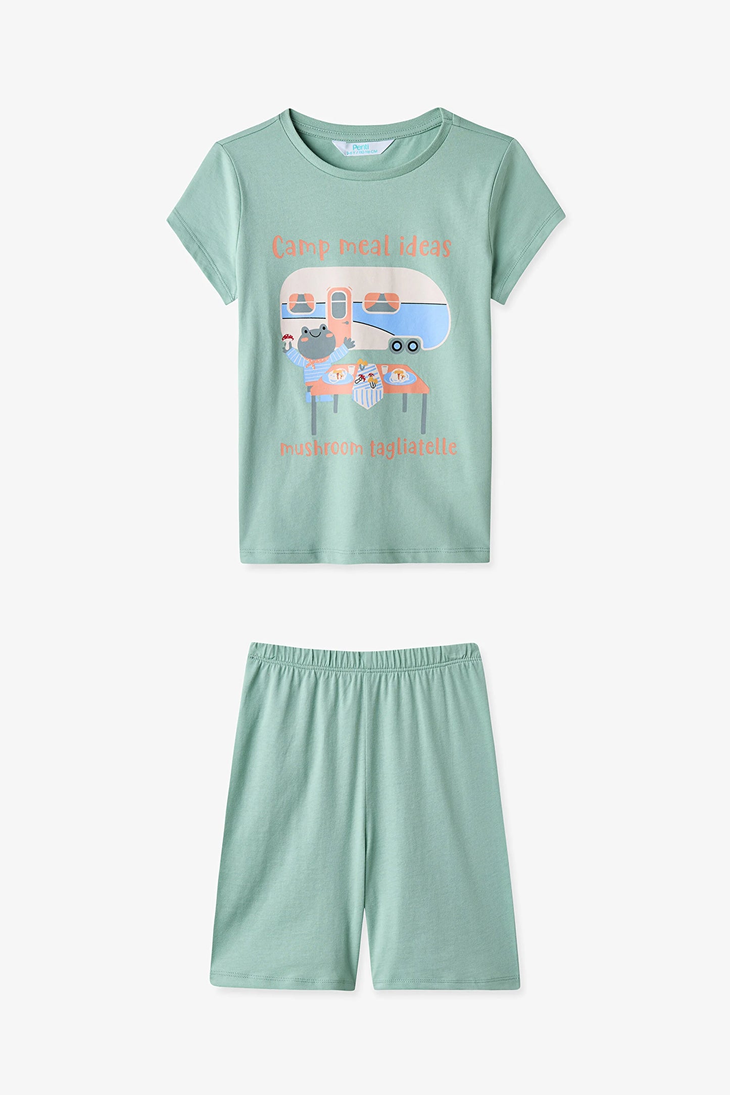 Renkli Erkek Çocuk Frog Camper Pamuklu 2'li Pijama Takımı