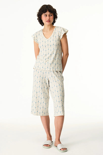 Bej Serenity Kapri Pijama Takımı