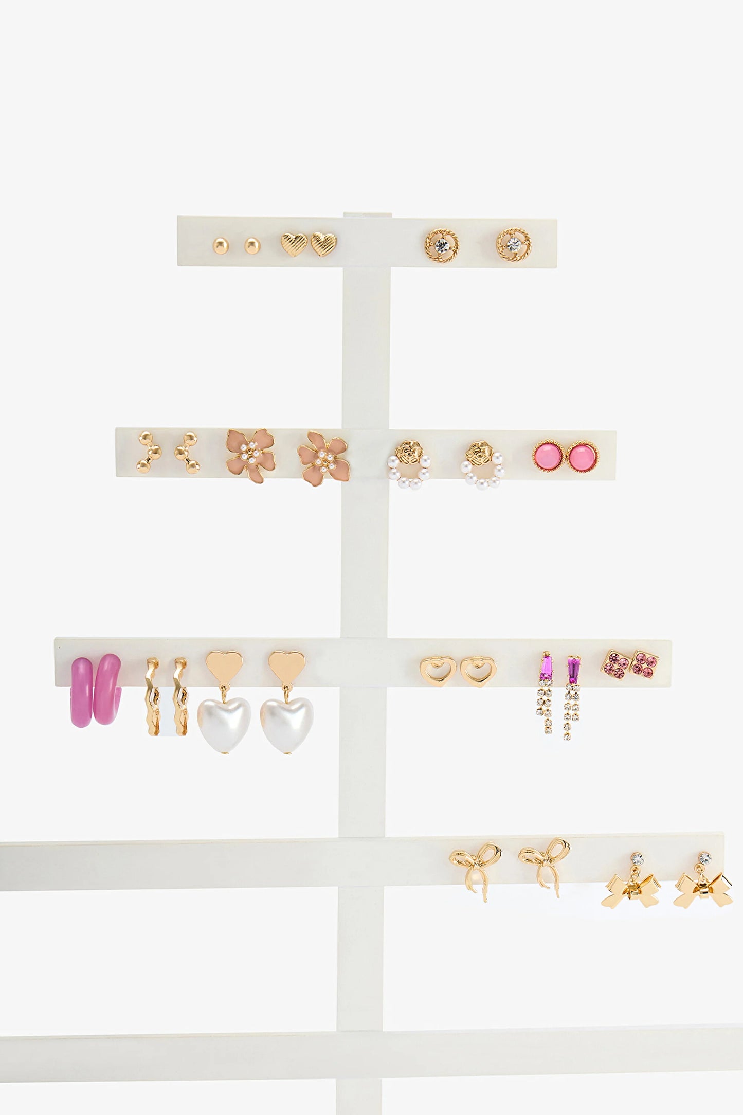 Renkli Mix Heart Küpe Seti