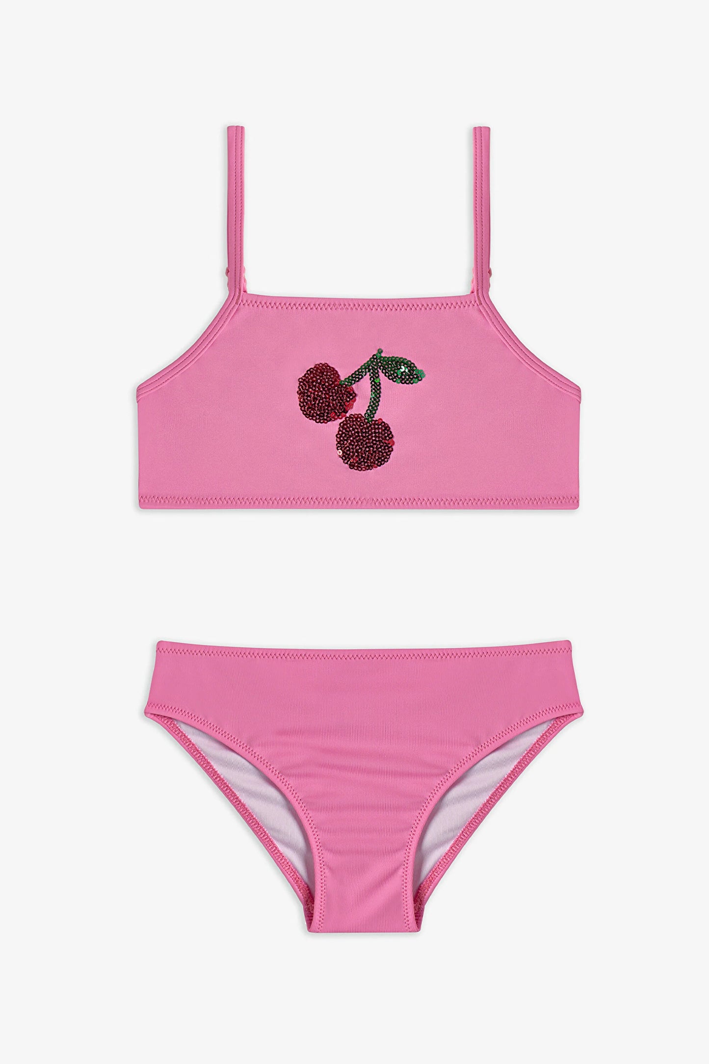 Açık Pembe Kız Çocuk Cherry Halter Bikini Takımı