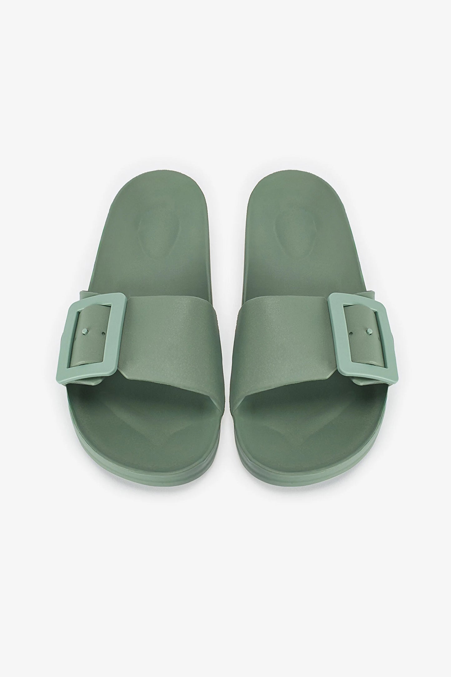 Yeşil Big Buckle Terlik