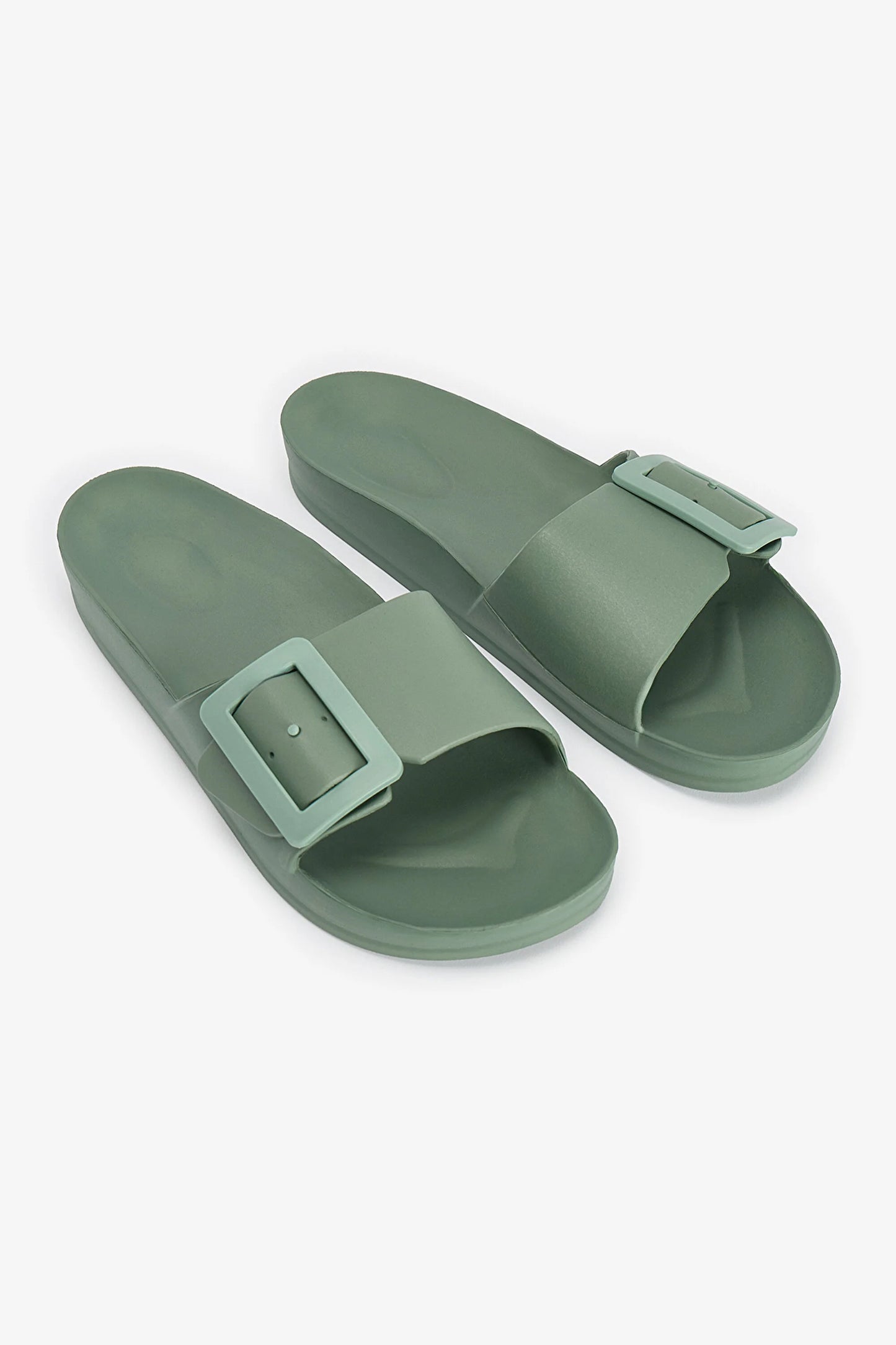 Yeşil Big Buckle Terlik