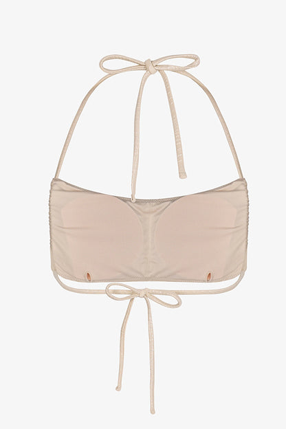 Ekru Deja Bandeau Bikini Üstü