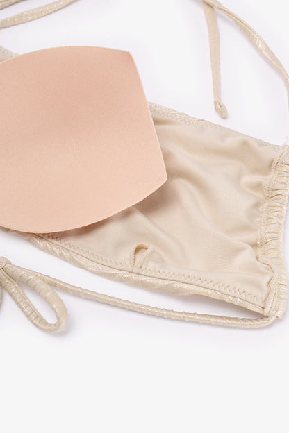 Ekru Deja Bandeau Bikini Üstü