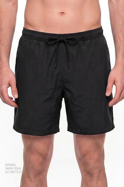 Erkek Siyah Basic Black Şort
