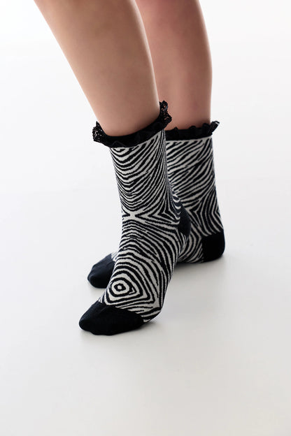 Zebra Lace Soket Çorap